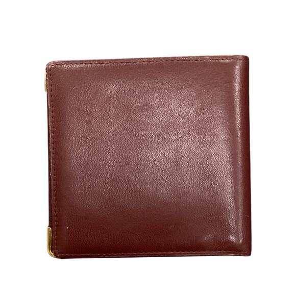 VTG Cartier Must Line Bordeaux Leather Bifold Wallet - Picture 2 of 4